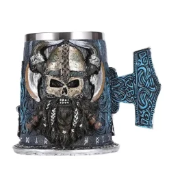 Feast u0026 Flair Küche & Esszimmer-Bierkrug mit Wikinger-Totenkopf - Piratenkrug aus Edelstahl