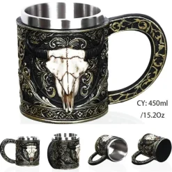 Feast u0026 Flair Küche & Esszimmer-Bierkrug mit Wikinger-Totenkopf - Piratenkrug aus Edelstahl