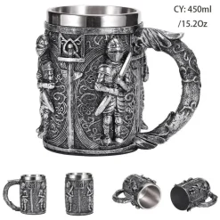 Feast u0026 Flair Küche & Esszimmer-Bierkrug mit Wikinger-Totenkopf - Piratenkrug aus Edelstahl