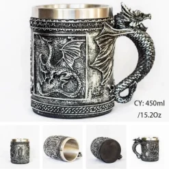 Feast u0026 Flair Küche & Esszimmer-Bierkrug mit Wikinger-Totenkopf - Piratenkrug aus Edelstahl
