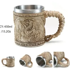 Feast u0026 Flair Küche & Esszimmer-Bierkrug mit Wikinger-Totenkopf - Piratenkrug aus Edelstahl