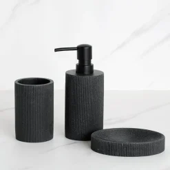 Serene Splash Badezimmer-Black Bathroom Accessory Set - Modern Stylish Décor