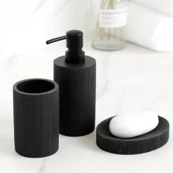 Serene Splash Badezimmer-Black Bathroom Accessory Set - Modern Stylish Décor