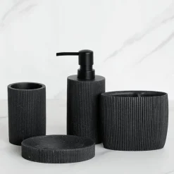 Serene Splash Badezimmer-Black Bathroom Accessory Set - Modern Stylish Décor