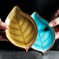 Elegance at the Table Küche & Esszimmer-Blatt Keramik Snackteller - Dekorative Vorspeisenschale