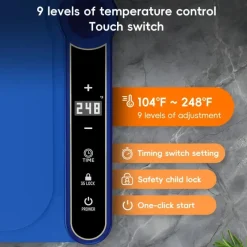 The Decor Haven Küche & Esszimmer|Outdoor-Artikel-Blaues elektrisches Speisenwärmtablett – 9 Temperaturen, faltbares Silikondesign