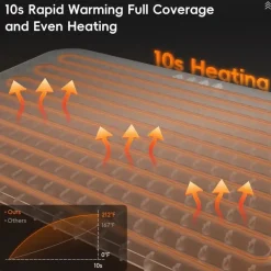 The Decor Haven Küche & Esszimmer|Outdoor-Artikel-Blaues elektrisches Speisenwärmtablett – 9 Temperaturen, faltbares Silikondesign