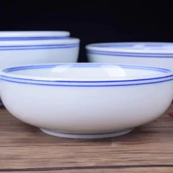 Elegance at the Table Küche & Esszimmer-Blau-weiße chinesische Nudelschüssel aus Porzellan – elegantes Keramikgeschirr zum Essen