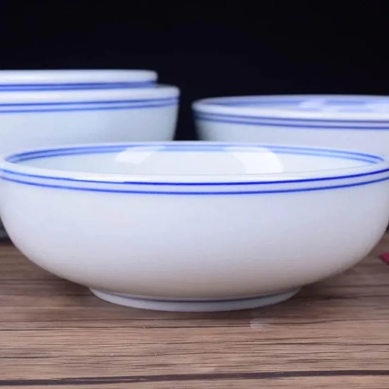 Elegance at the Table Küche & Esszimmer-Blau-weiße chinesische Nudelschüssel aus Porzellan – elegantes Keramikgeschirr zum Essen