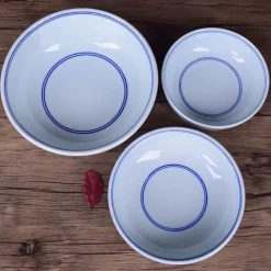 Elegance at the Table Küche & Esszimmer-Blau-weiße chinesische Nudelschüssel aus Porzellan – elegantes Keramikgeschirr zum Essen