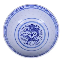 Elegance at the Table Küche & Esszimmer-Blau-weiße Ramen-Schüssel aus Porzellan mit Drachenmuster