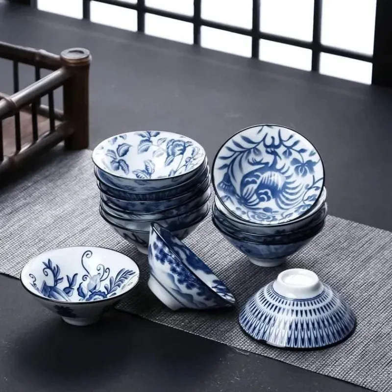 Plates u0026 More Küche & Esszimmer-Blau-weiße Teetasse aus Porzellan – japanische Espressotasse