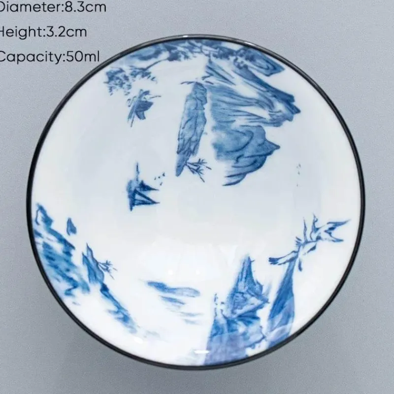 Plates u0026 More Küche & Esszimmer-Blau-weiße Teetasse aus Porzellan – japanische Espressotasse