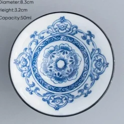 Plates u0026 More Küche & Esszimmer-Blau-weiße Teetasse aus Porzellan – japanische Espressotasse