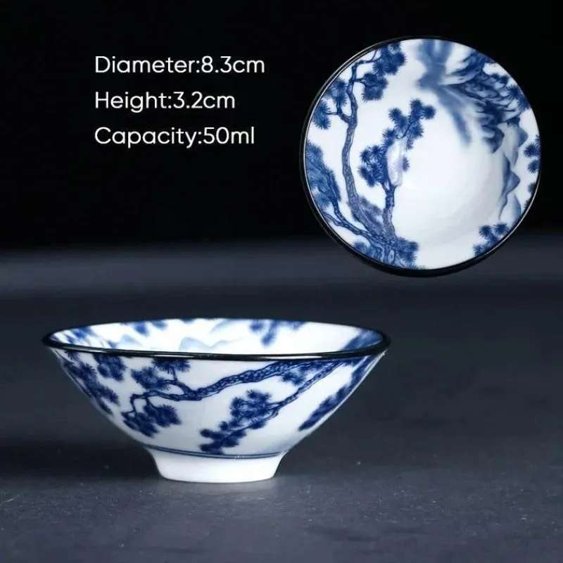 Plates u0026 More Küche & Esszimmer-Blau-weiße Teetasse aus Porzellan – japanische Espressotasse