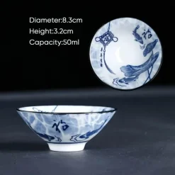 Plates u0026 More Küche & Esszimmer-Blau-weiße Teetasse aus Porzellan – japanische Espressotasse