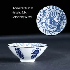 Plates u0026 More Küche & Esszimmer-Blau-weiße Teetasse aus Porzellan – japanische Espressotasse