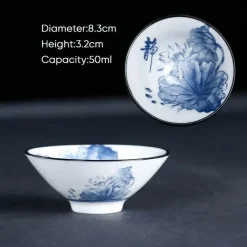 Plates u0026 More Küche & Esszimmer-Blau-weiße Teetasse aus Porzellan – japanische Espressotasse