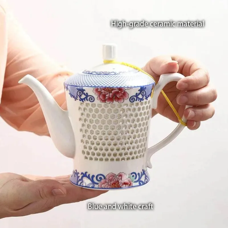 Feast u0026 Flair Küche & Esszimmer-Blau-weißes Kungfu-Teeservice aus Porzellan – Puer-Teetasse und Kanne, Teegeschirr für die Teezeit