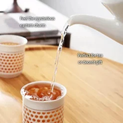 Feast u0026 Flair Küche & Esszimmer-Blau-weißes Kungfu-Teeservice aus Porzellan – Puer-Teetasse und Kanne, Teegeschirr für die Teezeit