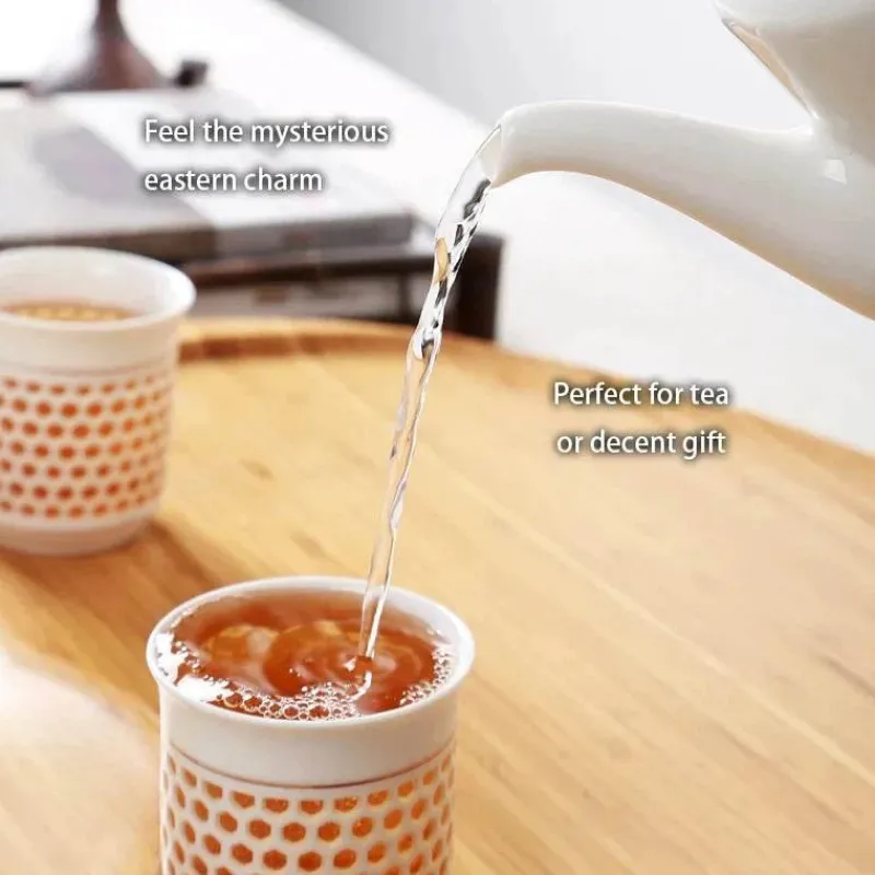 Feast u0026 Flair Küche & Esszimmer-Blau-weißes Kungfu-Teeservice aus Porzellan – Puer-Teetasse und Kanne, Teegeschirr für die Teezeit