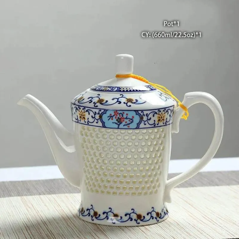 Feast u0026 Flair Küche & Esszimmer-Blau-weißes Kungfu-Teeservice aus Porzellan – Puer-Teetasse und Kanne, Teegeschirr für die Teezeit