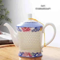 Feast u0026 Flair Küche & Esszimmer-Blau-weißes Kungfu-Teeservice aus Porzellan – Puer-Teetasse und Kanne, Teegeschirr für die Teezeit