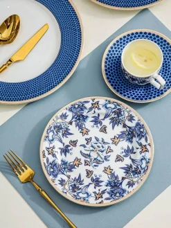 Feast u0026 Flair Küche & Esszimmer-Blue Lotus Geschirr-Teeservice – Elegantes Keramikgeschirr