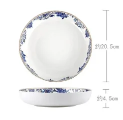 Feast u0026 Flair Küche & Esszimmer-Blue Lotus Geschirr-Teeservice – Elegantes Keramikgeschirr