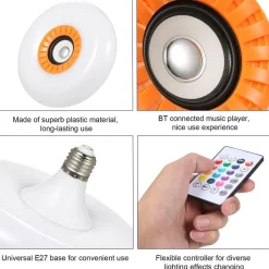 Comfort u0026 Style Beleuchtung-Bluetooth LED Ceiling Light Bulb with Music Feature