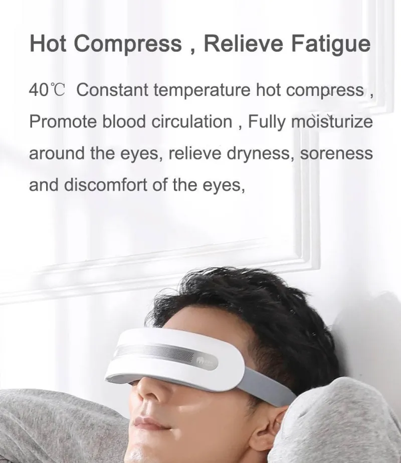 The Relaxation Nook Massageprodukte|Gesundheits-Gadgets-Bluetooth-Augenmassagegerät – Heiße Kompresse zur Stresslinderung