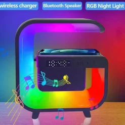 The Decor Haven Gadgets Für Zuhause-Bluetooth-Lautsprecherlampe - Kabelloses RGB-Nachtlicht mit Ladegerät