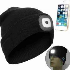 Gear Up u0026 Go Outdoor-Gadgets|Outdoor-Artikel-Bluetooth-Lautsprecher-Mütze – Unisex-Wintermütze mit Stirnlampe