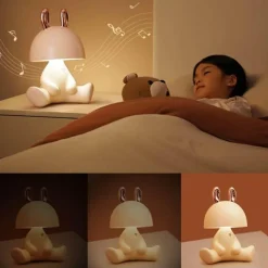 Bright Accents Beleuchtung-Bluetooth-Lautsprecher-Nachtlicht – Tragbares kabelloses Soundsystem