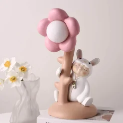 Bright Accents Beleuchtung-Blumenhasen-Tischlampe – Dekorative Harzleuchte