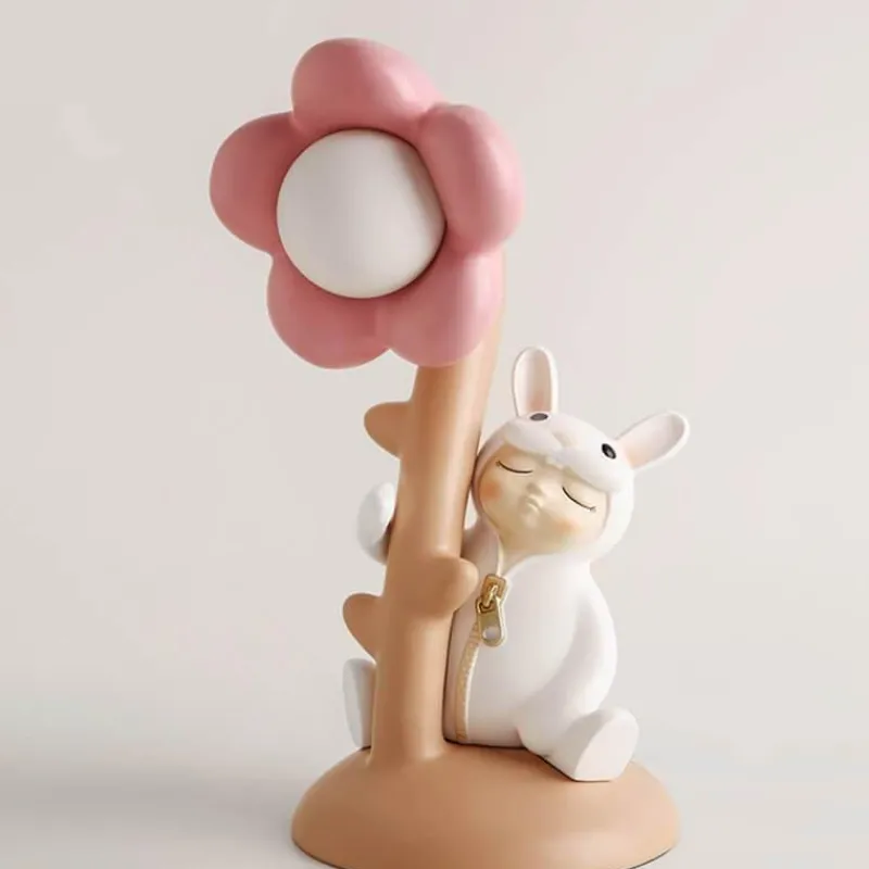 Bright Accents Beleuchtung-Blumenhasen-Tischlampe – Dekorative Harzleuchte