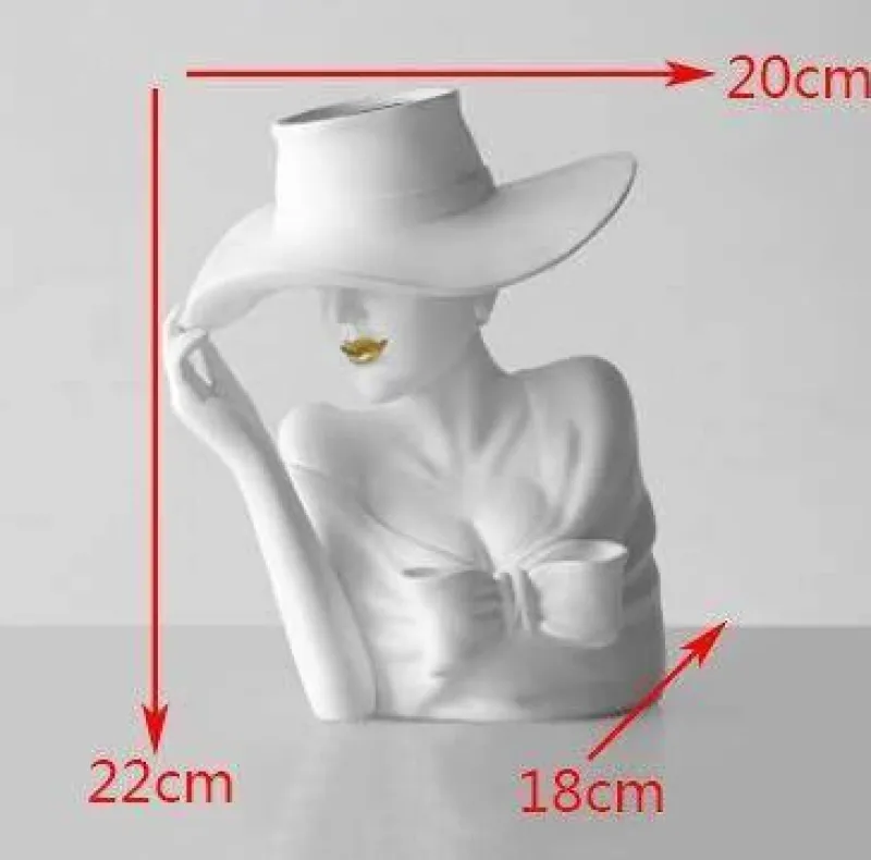 Accent Haven Wohndeko-Blumentopf - Hübsche Frau Pflanzgefäß Statue