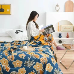 Cozy Haven Bettzeug-Boho Baumwoll-Überwurfdecke - Leichte dekorative Gazedecke