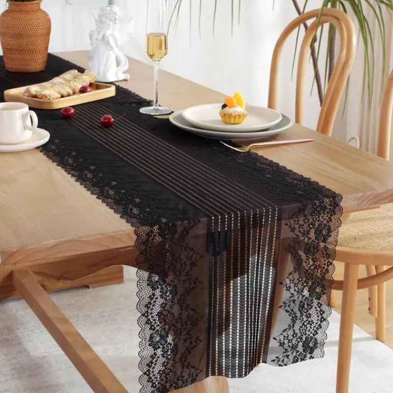 Fine Table Threads Küche & Esszimmer-Boho Floral Makramee Tischläufer - Schickes Tafelaufsatz Dekor