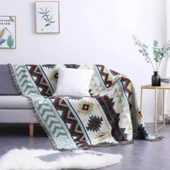 Cozy Haven Bettzeug-Boho Gestrickte Überwurfdecke - Gemütliches Boho Home Decor
