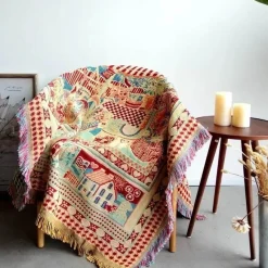 The Blanket Nook Bettzeug-Boho Jacquard Strickdecke - Gemütlicher dekorativer Wohnakzent