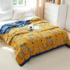 The Blanket Nook Bettzeug-Boho Mandala Baumwolldecke - Doppelseitige weiche Sommerdecke für Betten und Sofas