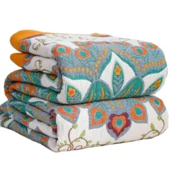 The Blanket Nook Bettzeug-Boho Mandala Baumwolldecke - Doppelseitige weiche Sommerdecke für Betten und Sofas