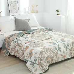 The Blanket Nook Bettzeug-Boho Mandala Baumwolldecke - Doppelseitige weiche Sommerdecke für Betten und Sofas