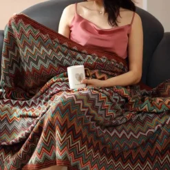 The Finishing Touch Wohndeko-Boho Muster Überwurfdecke - Gemütliche Dekodecke