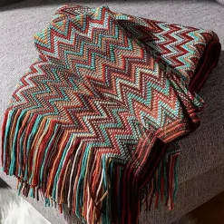 The Finishing Touch Wohndeko-Boho Muster Überwurfdecke - Gemütliche Dekodecke