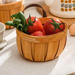 Space Savvy Küche & Esszimmer-Boho Rattan Wandkorb – Stilvolles Aufbewahrungsdekor