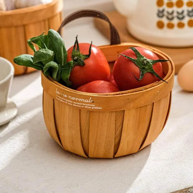 Space Savvy Küche & Esszimmer-Boho Rattan Wandkorb – Stilvolles Aufbewahrungsdekor