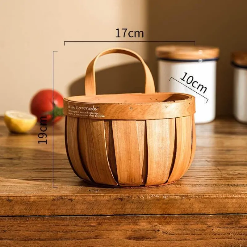 Space Savvy Küche & Esszimmer-Boho Rattan Wandkorb – Stilvolles Aufbewahrungsdekor