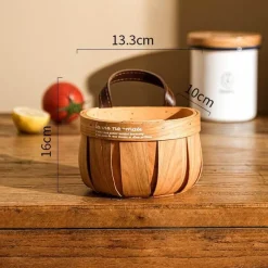 Space Savvy Küche & Esszimmer-Boho Rattan Wandkorb – Stilvolles Aufbewahrungsdekor